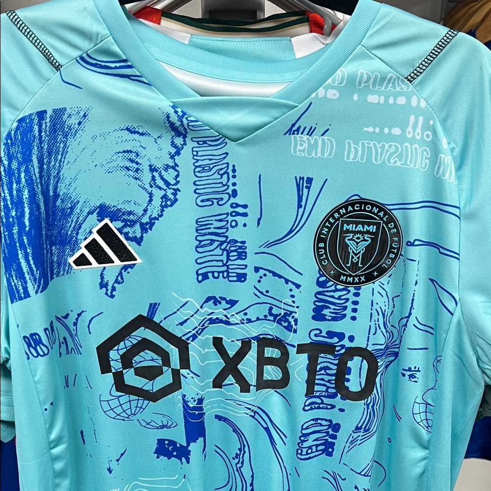 Adidas Kids Aqua Blue Graphic Jersey